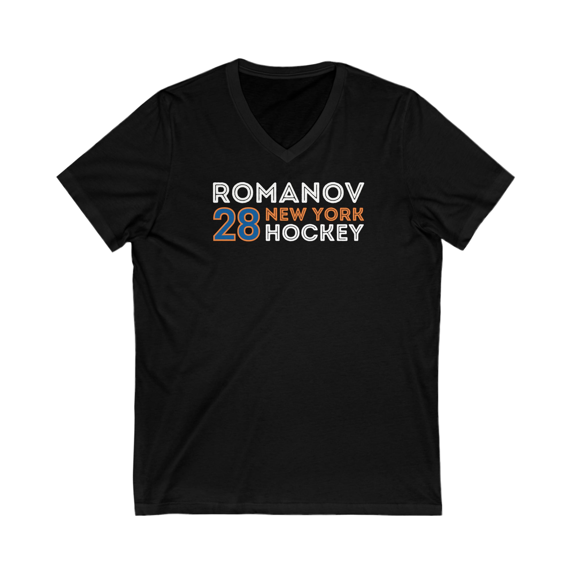 Romanov 28 New York Hockey Grafitti Wall Design Unisex V-Neck Tee