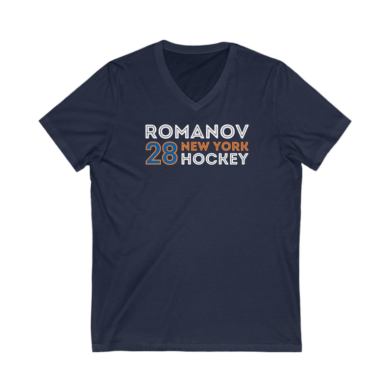 Romanov 28 New York Hockey Grafitti Wall Design Unisex V-Neck Tee