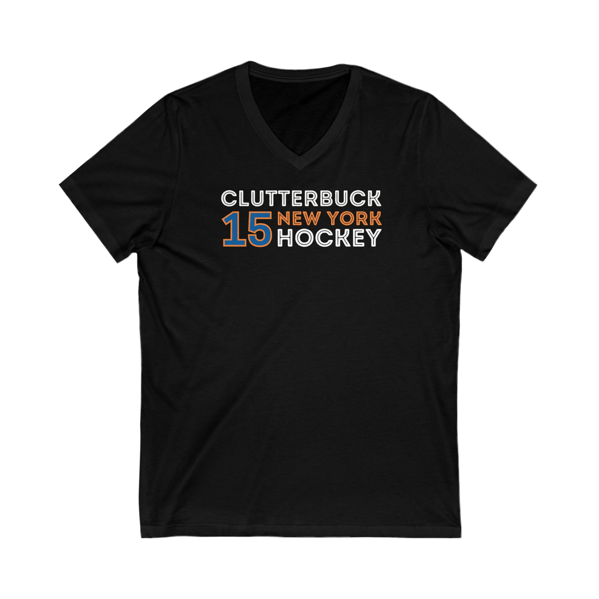 Clutterbuck 15 New York Hockey Grafitti Wall Design Unisex V-Neck Tee