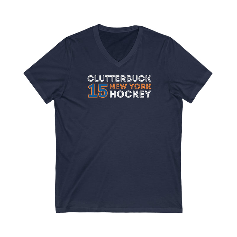 Clutterbuck 15 New York Hockey Grafitti Wall Design Unisex V-Neck Tee