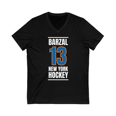 Barzal 13 New York Hockey Blue Vertical Design Unisex V-Neck Tee