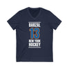 Barzal 13 New York Hockey Blue Vertical Design Unisex V-Neck Tee