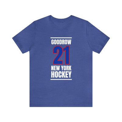 Goodrow 21 New York Hockey Royal Blue Vertical Design Unisex T-Shirt