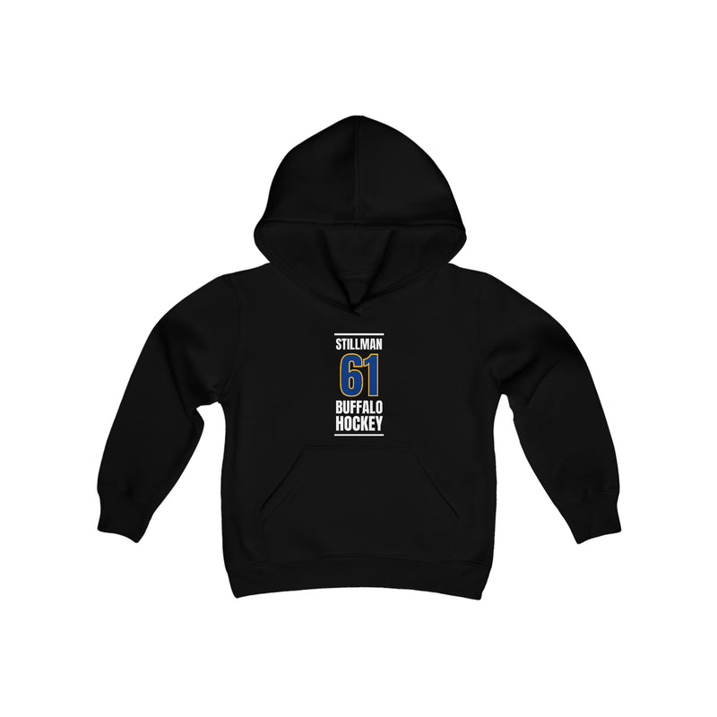 Stillman 61 Buffalo Hockey Royal Blue Vertical Design Youth Hooded Sweatshirt