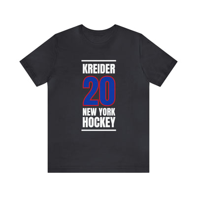 Kreider 20 New York Hockey Royal Blue Vertical Design Unisex T-Shirt