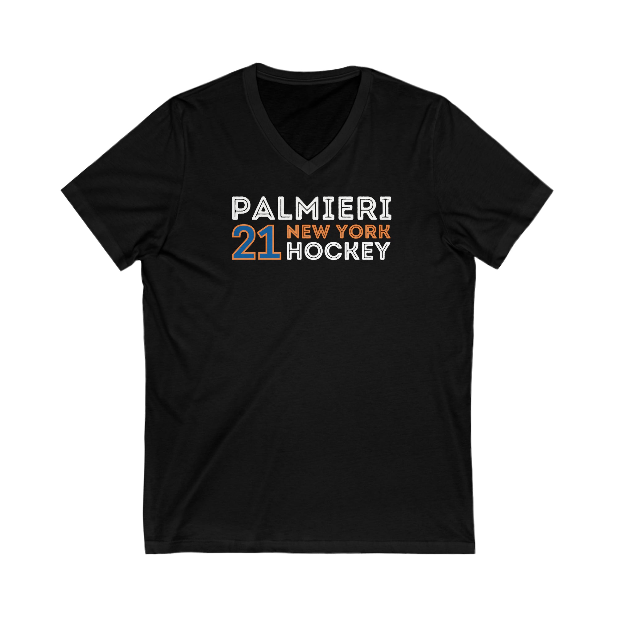 Palmieri 21 New York Hockey Grafitti Wall Design Unisex V-Neck Tee