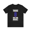 Trouba 8 New York Hockey Royal Blue Vertical Design Unisex T-Shirt