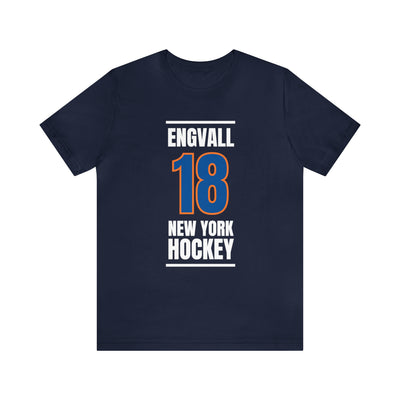 Engvall 18 New York Hockey Blue Vertical Design Unisex T-Shirt