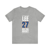 Lee 27 New York Hockey Blue Vertical Design Unisex T-Shirt