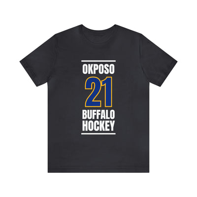 Okposo 21 Buffalo Hockey Royal Blue Vertical Design Unisex T-Shirt