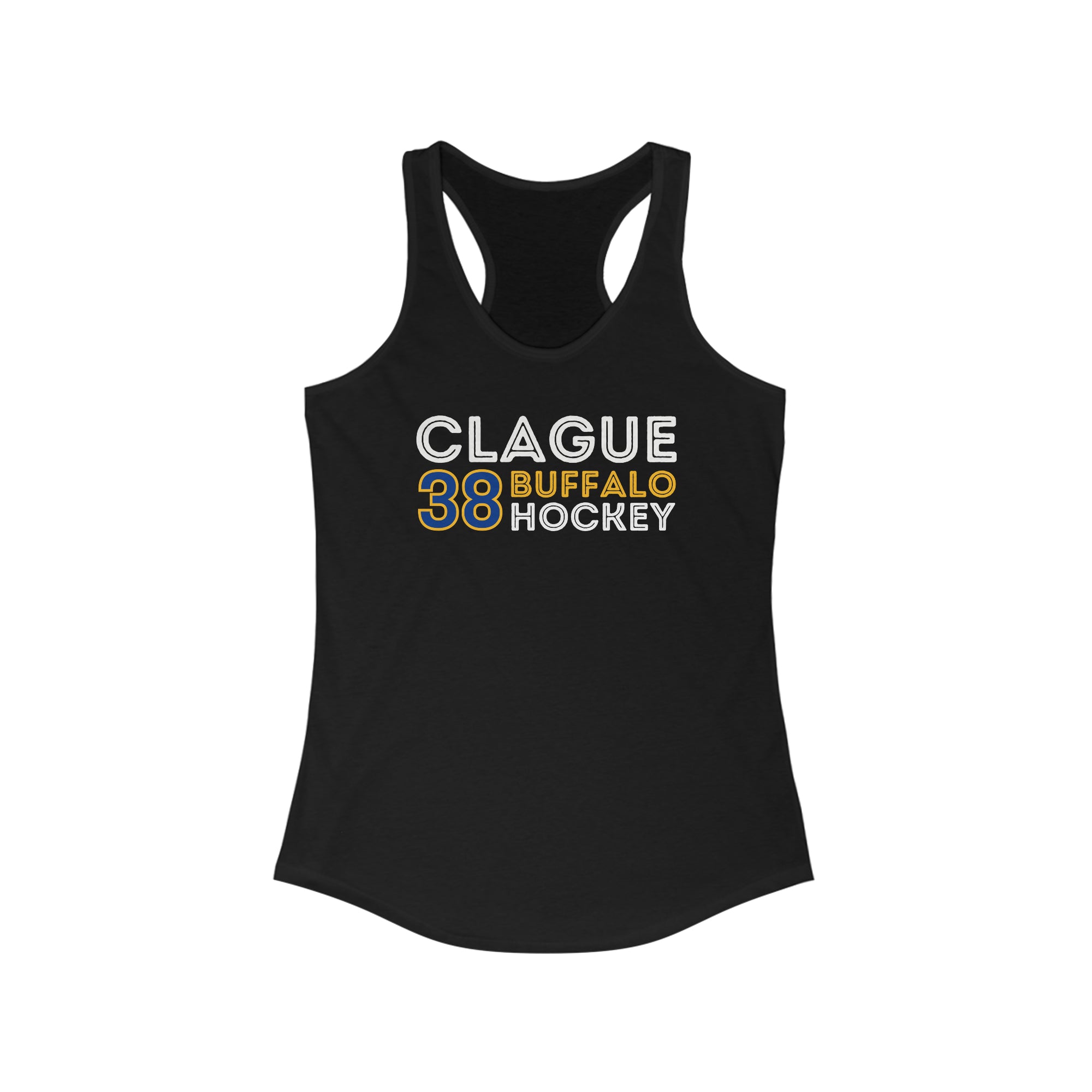 Clague 38 Buffalo Hockey Grafitti Wall Design Women's Ideal Racerback Tank Top