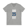 Aho 25 New York Hockey Blue Vertical Design Unisex V-Neck Tee