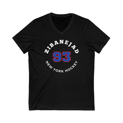 Zibanejad 93 New York Hockey Number Arch Design Unisex V-Neck Tee