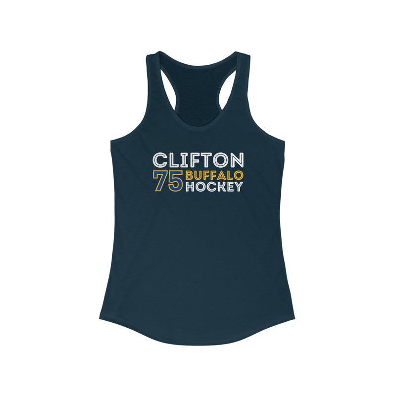 Clifton 75 Buffalo Hockey Grafitti Wall Design Women's Ideal Racerback Tank Top