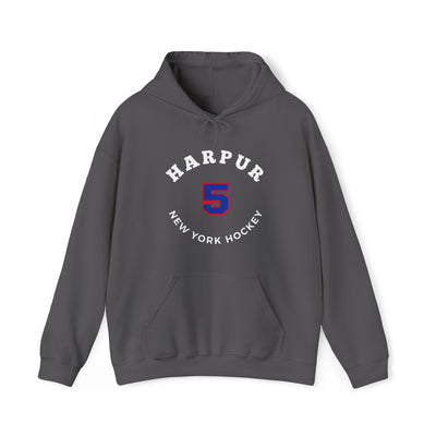 Harpur 5 New York Hockey Number Arch Design Unisex Hooded Sweatshirt