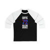 Chytil 72 New York Hockey Royal Blue Vertical Design Unisex Tri-Blend 3/4 Sleeve Raglan Baseball Shirt