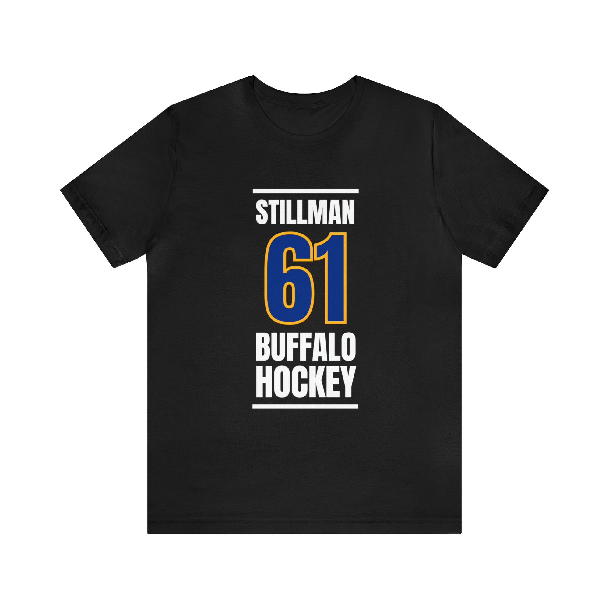 Stillman 61 Buffalo Hockey Royal Blue Vertical Design Unisex T-Shirt