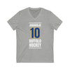 Jokiharju 10 Buffalo Hockey Royal Blue Vertical Design Unisex V-Neck Tee