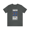 Johnston 32 New York Hockey Blue Vertical Design Unisex T-Shirt