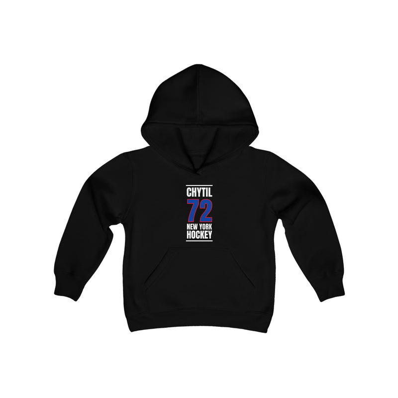 Chytil 72 New York Hockey Royal Blue Vertical Design Youth Hooded Sweatshirt