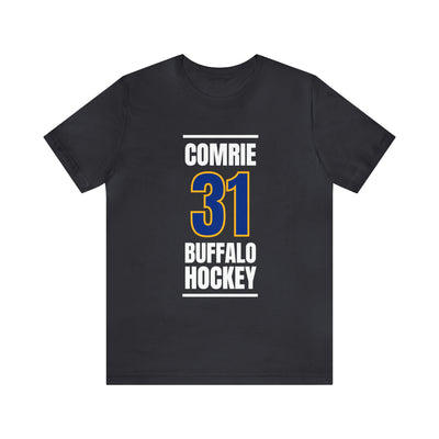 Comrie 31 Buffalo Hockey Royal Blue Vertical Design Unisex T-Shirt