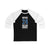 Mayfield 24 New York Hockey Blue Vertical Design Unisex Tri-Blend 3/4 Sleeve Raglan Baseball Shirt