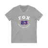 Fox 23 New York Hockey Number Arch Design Unisex V-Neck Tee