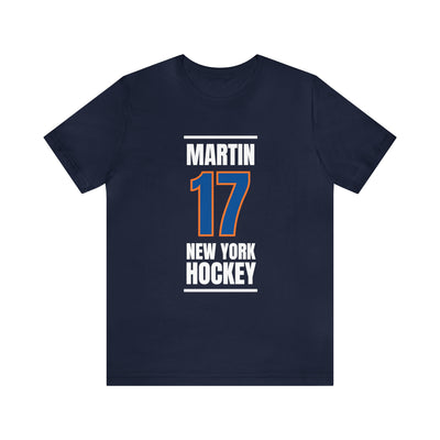 Martin 17 New York Hockey Blue Vertical Design Unisex T-Shirt