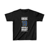 Krebs 19 Buffalo Hockey Royal Blue Vertical Design Kids Tee