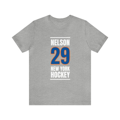 Nelson 29 New York Hockey Blue Vertical Design Unisex T-Shirt