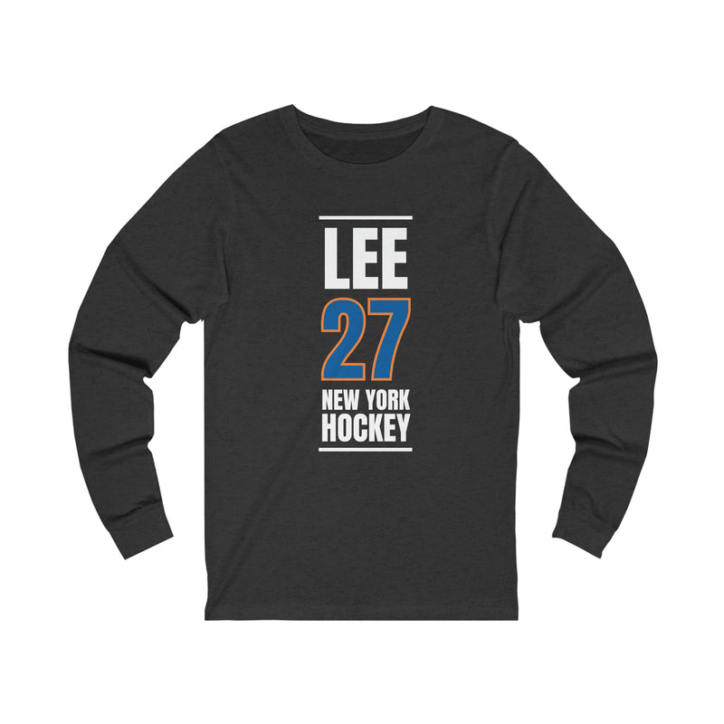 Lee 27 New York Hockey Blue Vertical Design Unisex Jersey Long Sleeve Shirt