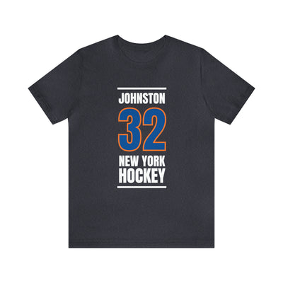 Johnston 32 New York Hockey Blue Vertical Design Unisex T-Shirt