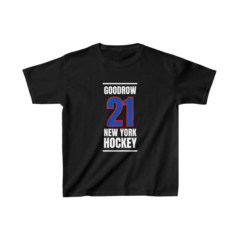 Goodrow 21 New York Hockey Royal Blue Vertical Design Kids Tee