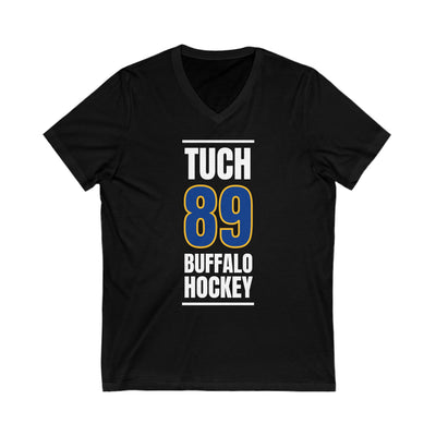 Tuch 89 Buffalo Hockey Royal Blue Vertical Design Unisex V-Neck Tee