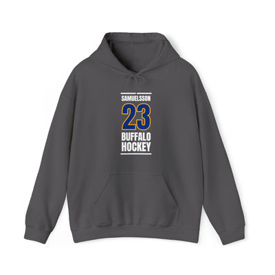 Samuelsson 23 Buffalo Hockey Royal Blue Vertical Design Unisex Hooded Sweatshirt