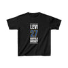 Levi 27 Buffalo Hockey Royal Blue Vertical Design Kids Tee