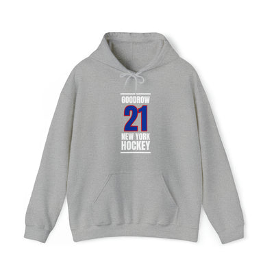 Goodrow 21 New York Hockey Royal Blue Vertical Design Unisex Hooded Sweatshirt