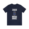 Johnson 6 Buffalo Hockey Royal Blue Vertical Design Unisex T-Shirt