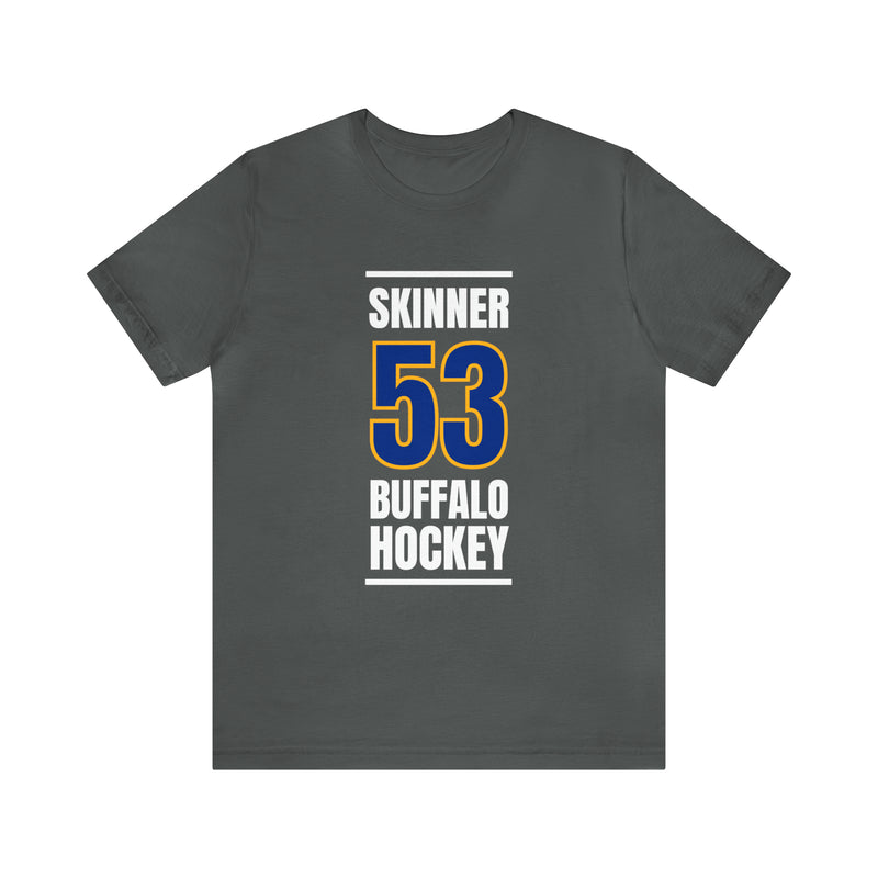 Skinner 53 Buffalo Hockey Royal Blue Vertical Design Unisex T-Shirt