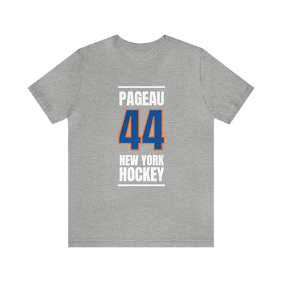 Pageau 44 New York Hockey Blue Vertical Design Unisex T-Shirt