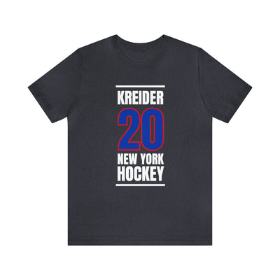 Kreider 20 New York Hockey Royal Blue Vertical Design Unisex T-Shirt