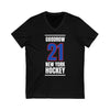 Goodrow 21 New York Hockey Royal Blue Vertical Design Unisex V-Neck Tee