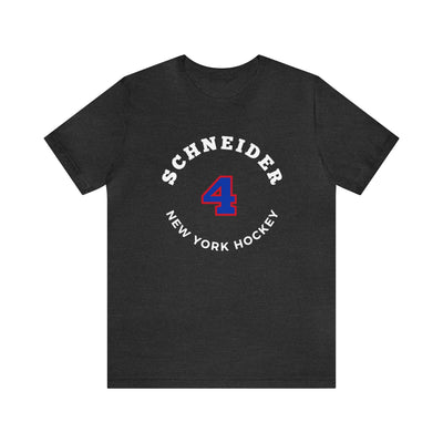 Schneider 4 New York Hockey Number Arch Design Unisex T-Shirt