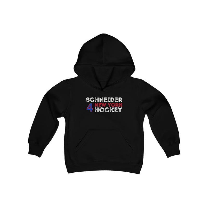 Schneider 4 New York Hockey Grafitti Wall Design Youth Hooded Sweatshirt