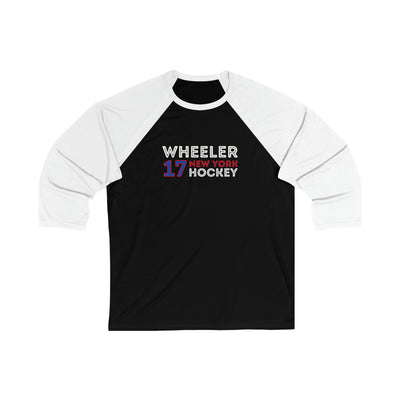 Wheeler 17 New York Hockey Grafitti Wall Design Unisex Tri-Blend 3/4 Sleeve Raglan Baseball Shirt