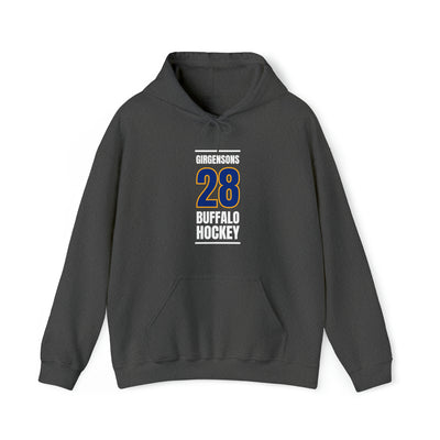 Girgensons 28 Buffalo Hockey Royal Blue Vertical Design Unisex Hooded Sweatshirt