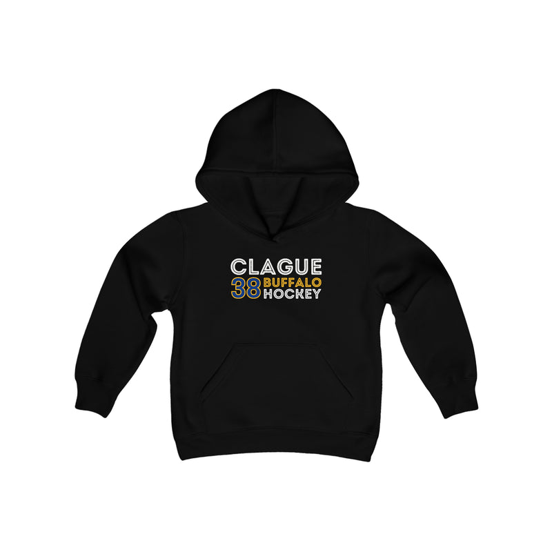 Clague 38 Buffalo Hockey Grafitti Wall Design Youth Hooded Sweatshirt