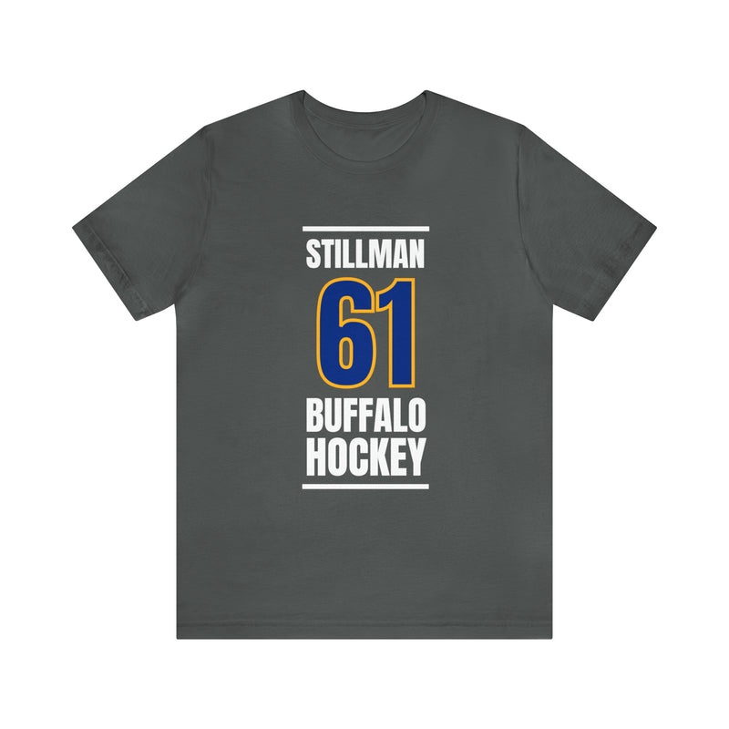 Stillman 61 Buffalo Hockey Royal Blue Vertical Design Unisex T-Shirt