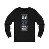 Levi 27 Buffalo Hockey Royal Blue Vertical Design Unisex Jersey Long Sleeve Shirt