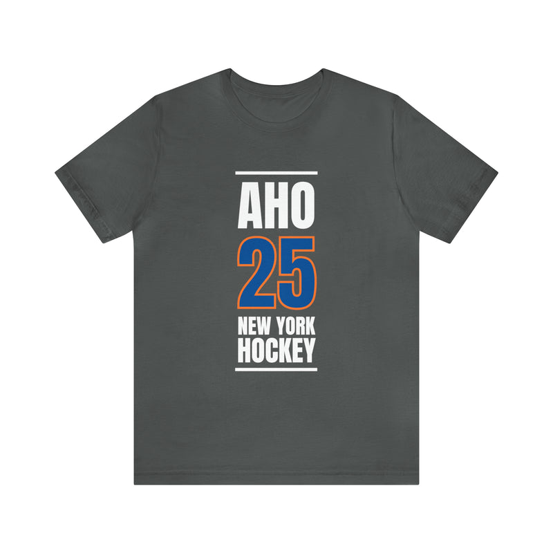 Aho 25 New York Hockey Blue Vertical Design Unisex T-Shirt